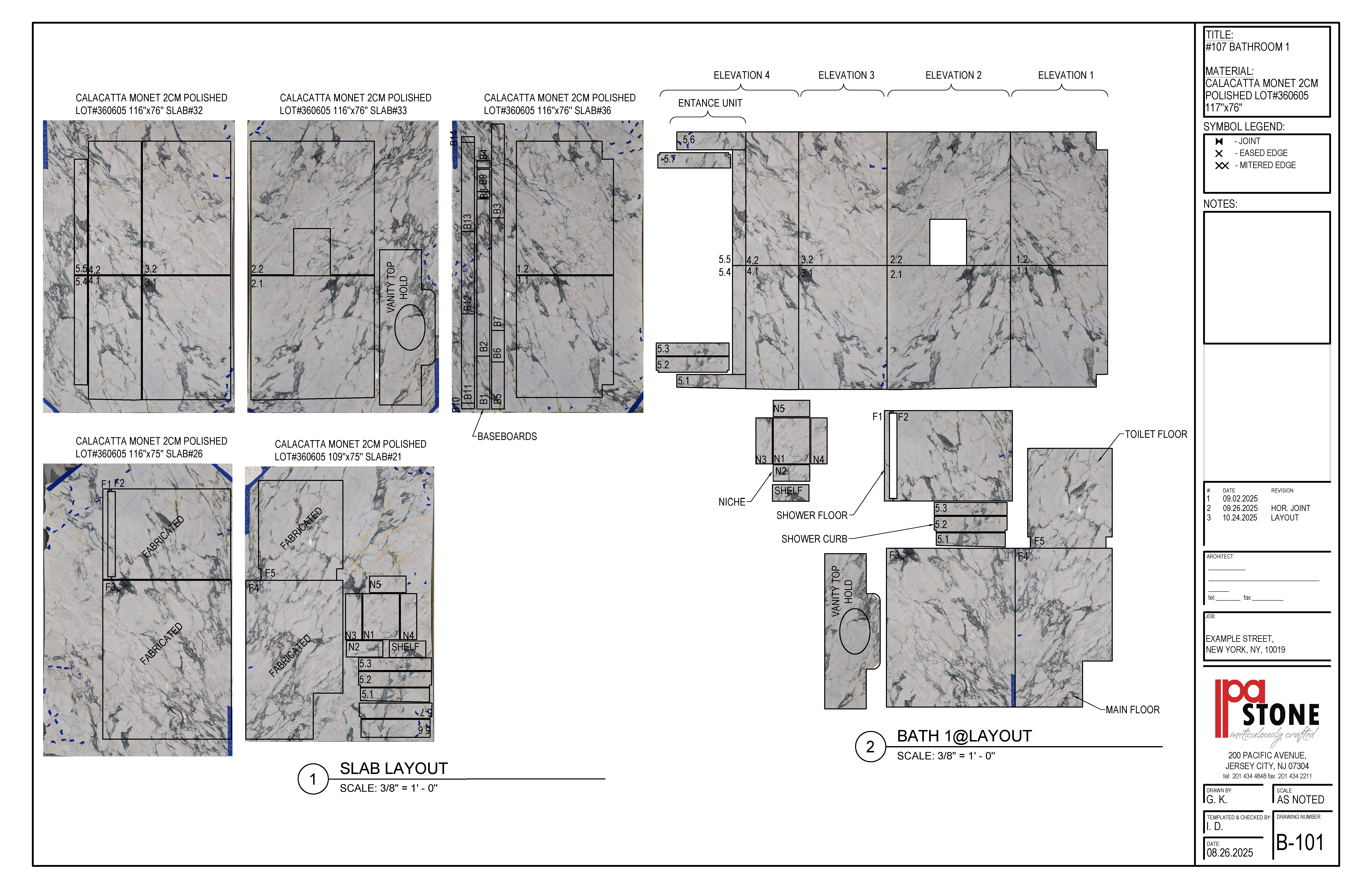 West 57th Street — Primary Bath blueprint